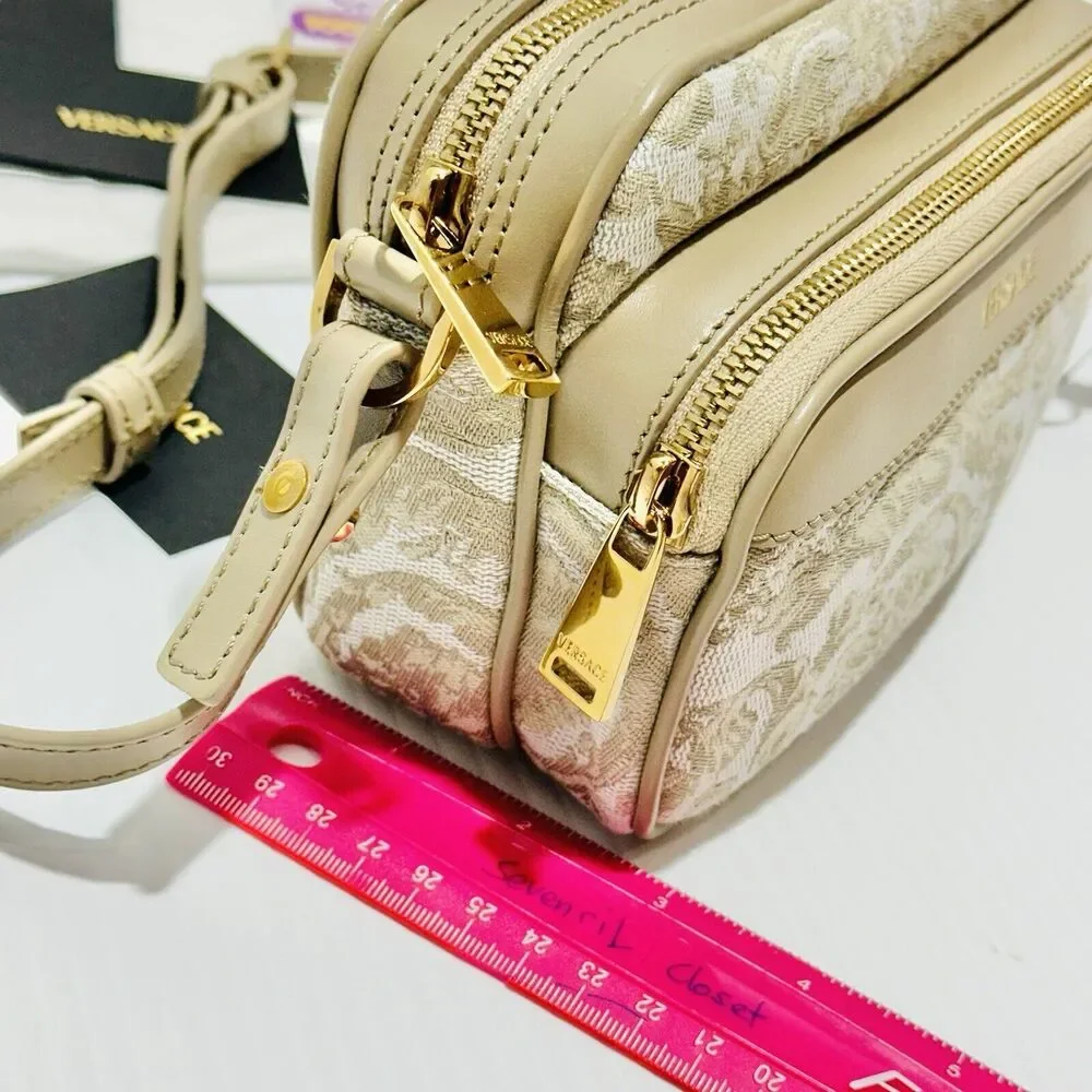 Versace Athena Jacquard Barocco Cream Beige Messenger Crossbody Bag NWT $1,150 - Picture 13 of 15